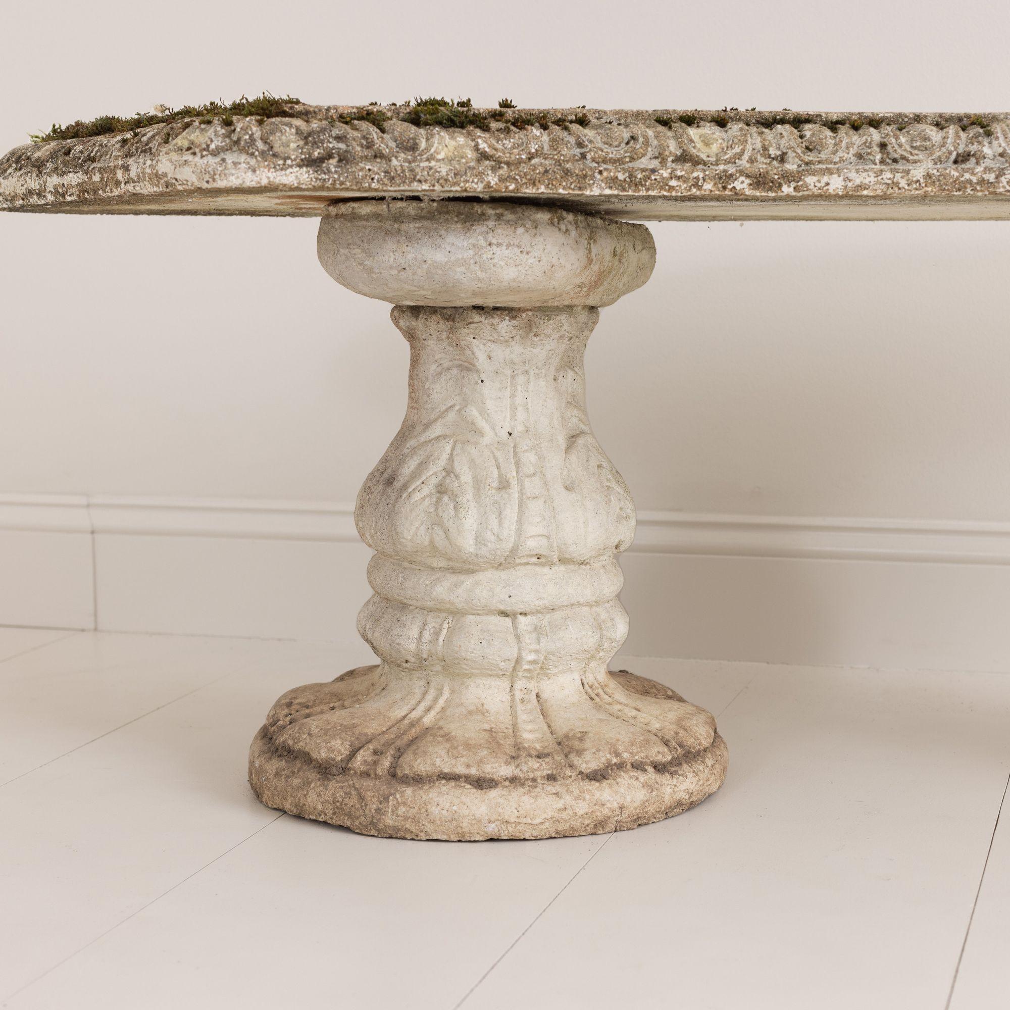 Early 20th Century French Concrete Garden Bench For Sale 5