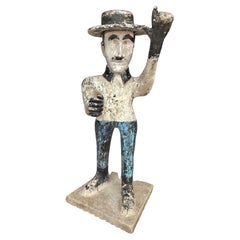 Antique Early 20th Century French Concrete Man Garden Statue