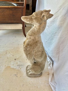 Early 20th Century French Concrete Whippet Greyhound Dog Garden Sculpture