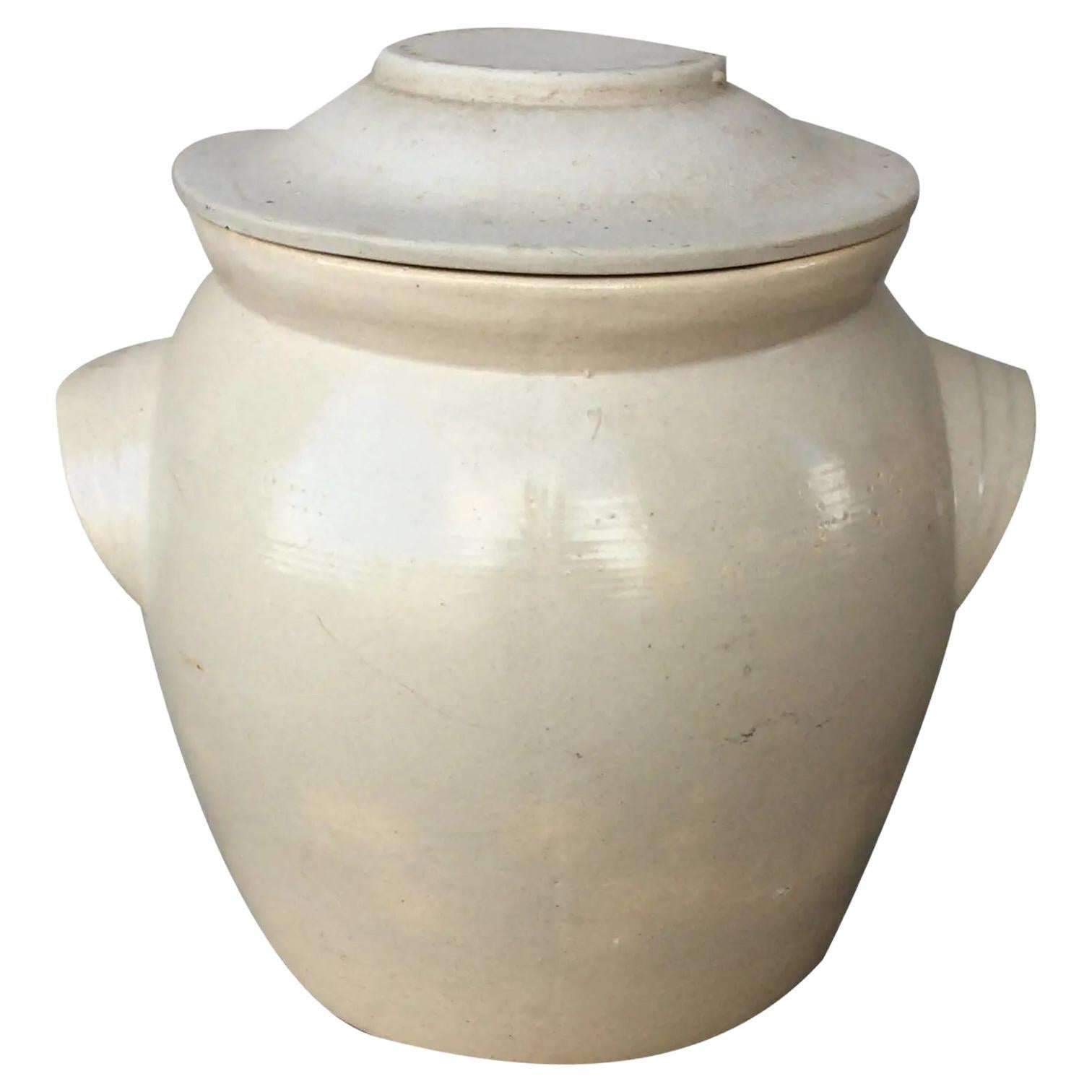Early 20th Century French Confit Pot With Lid