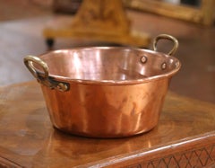 Early 20th Century French Copper and Brass Jelly Boiling Bowl from Normandy