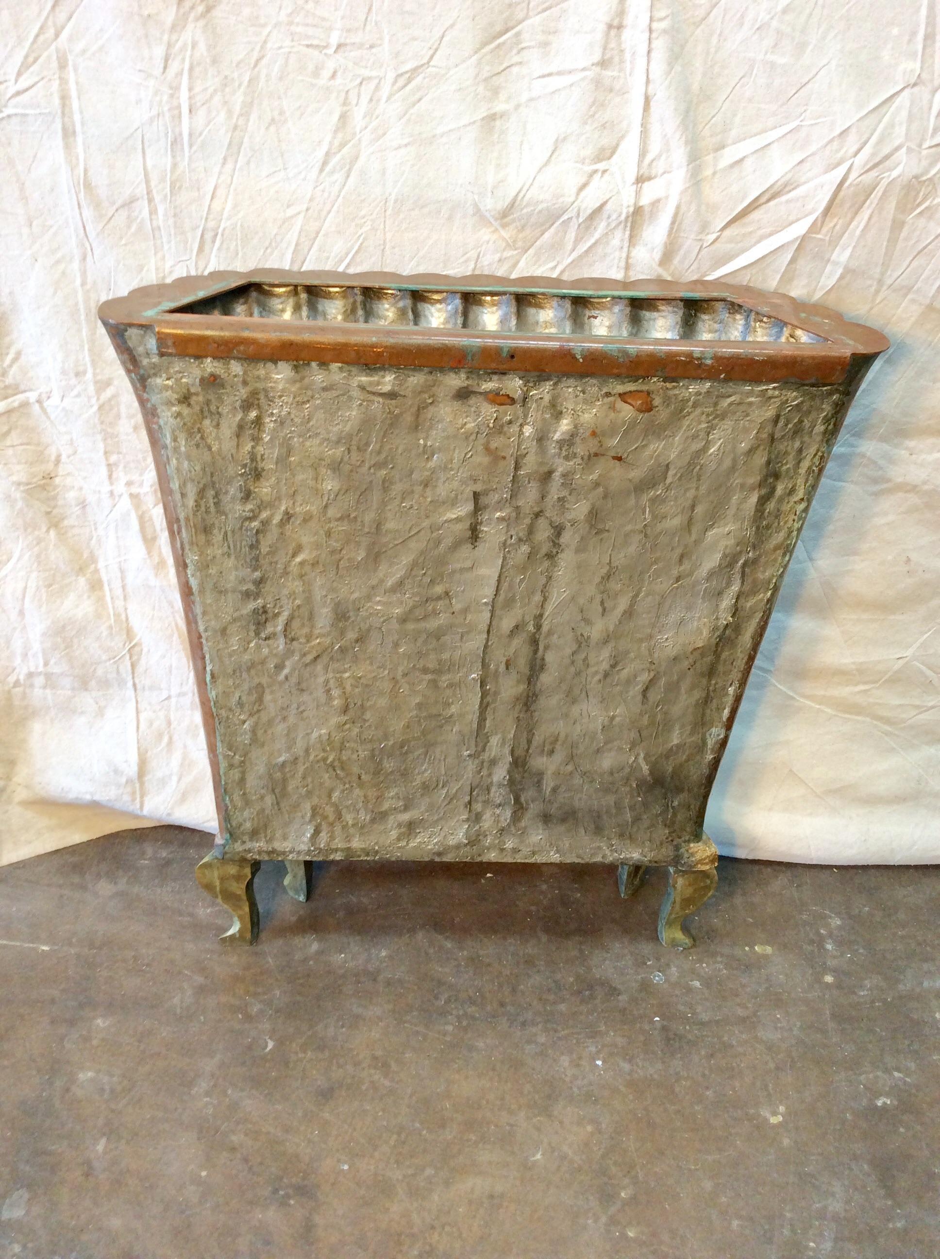 Early 20th Century French Copper and Brass Umbrella Plant Stand For Sale 7