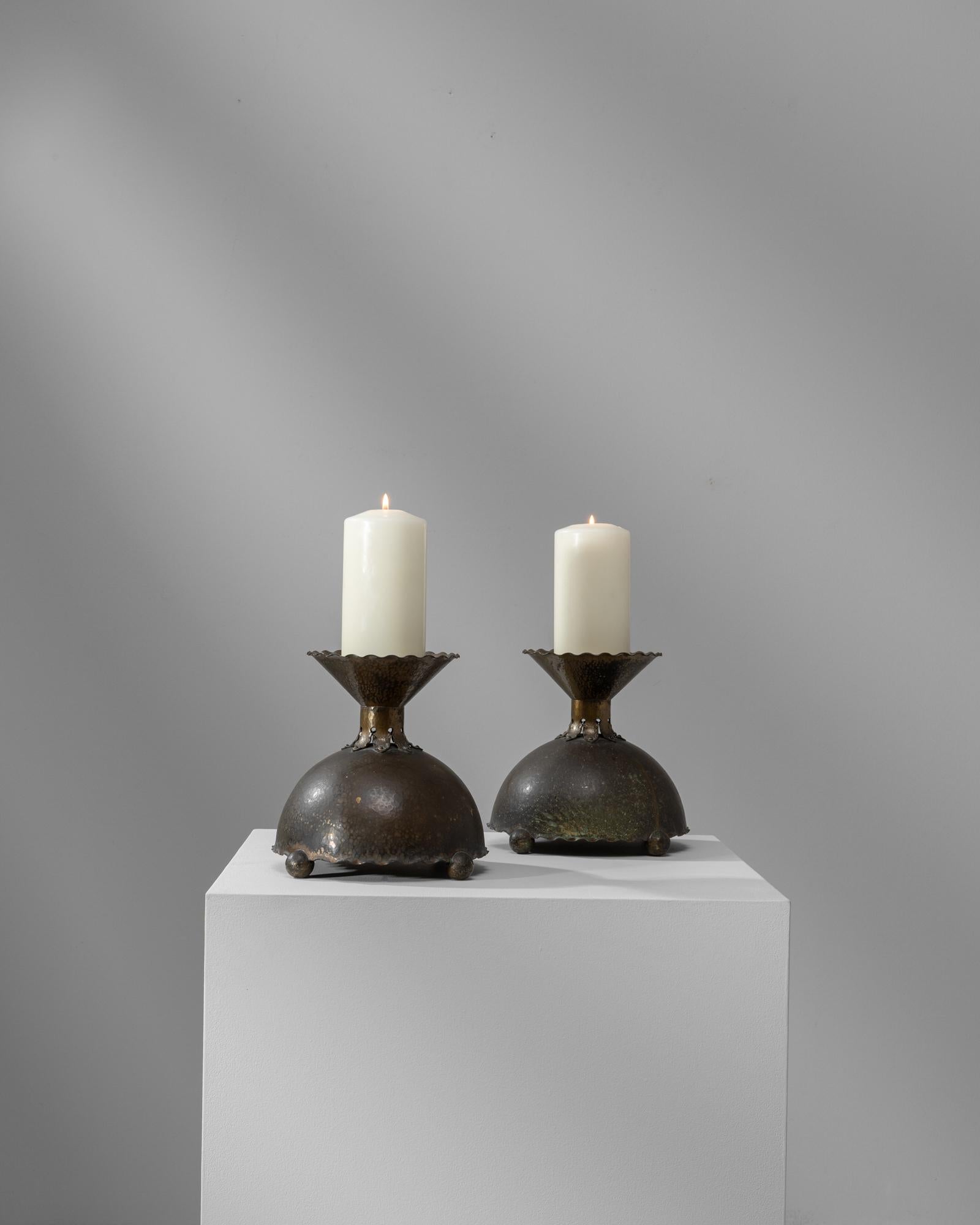 Early 20th Century French Copper Candlesticks, a Pair For Sale 1