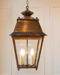 Early 20th-Century French Copper Hanging Lantern