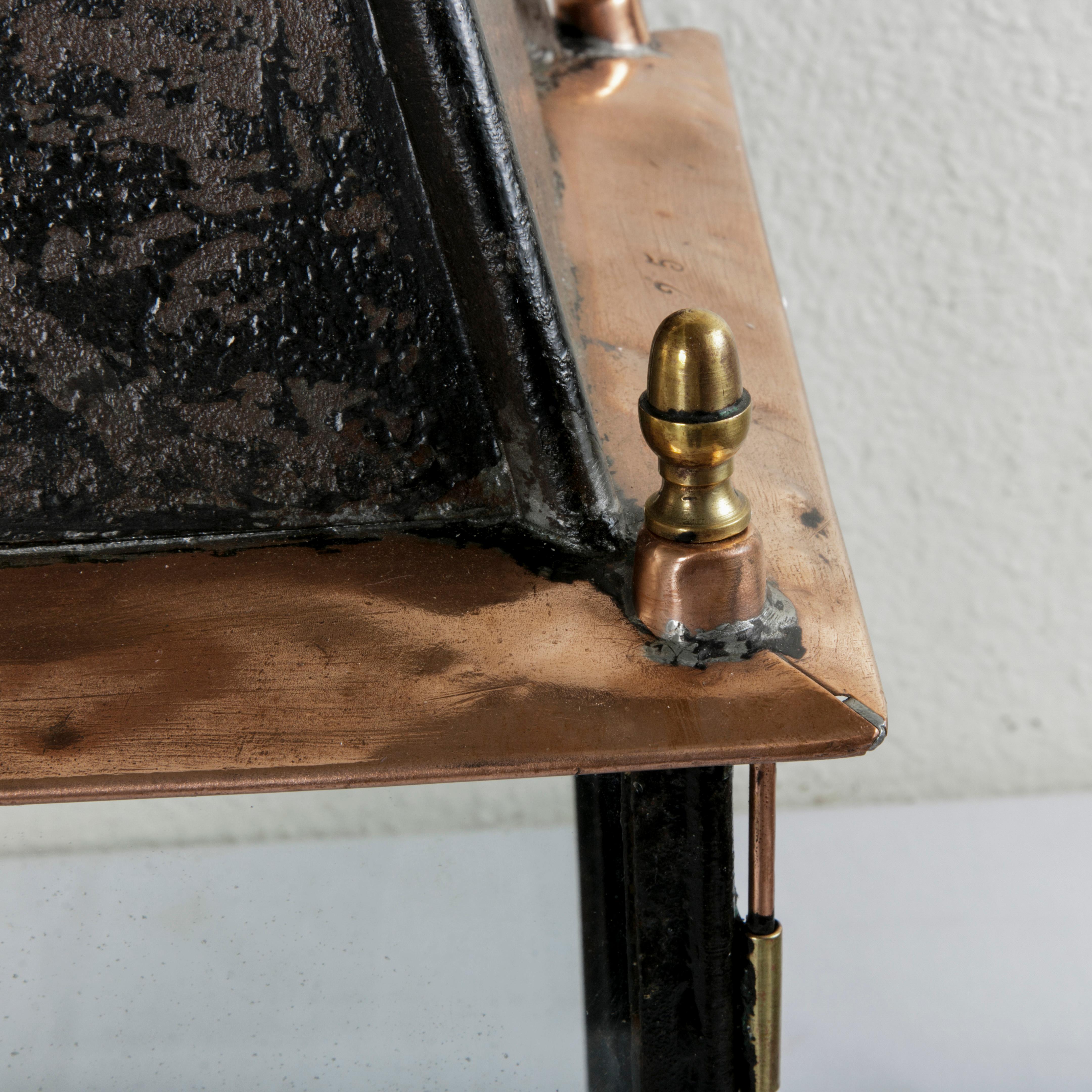 Early 20th Century French Copper, Iron, and Brass Railroad Lantern with Glass 4