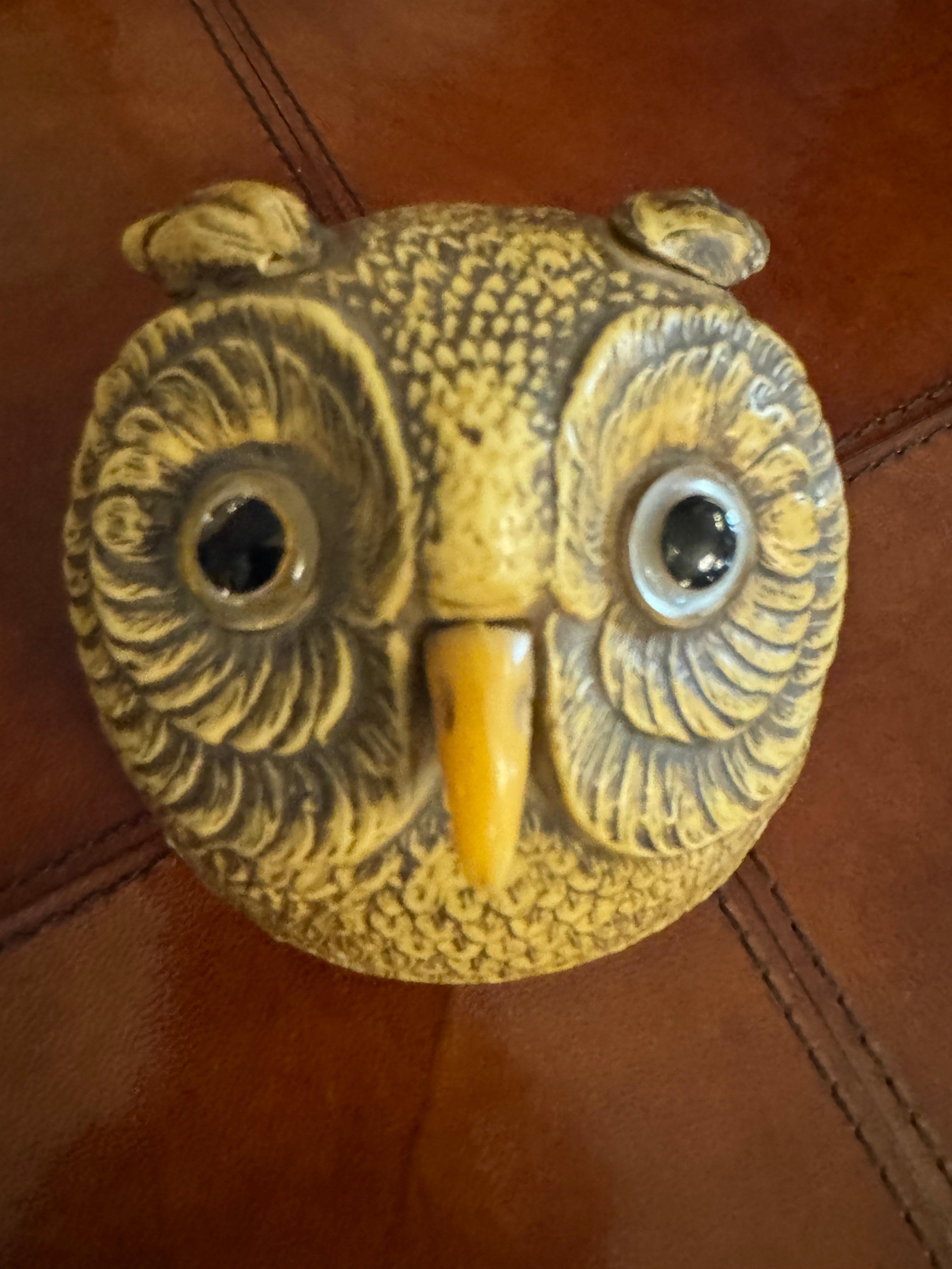 Early 20th Century French Counter Bell in the Form of an Owl Head In Good Condition For Sale In Middleburg, VA