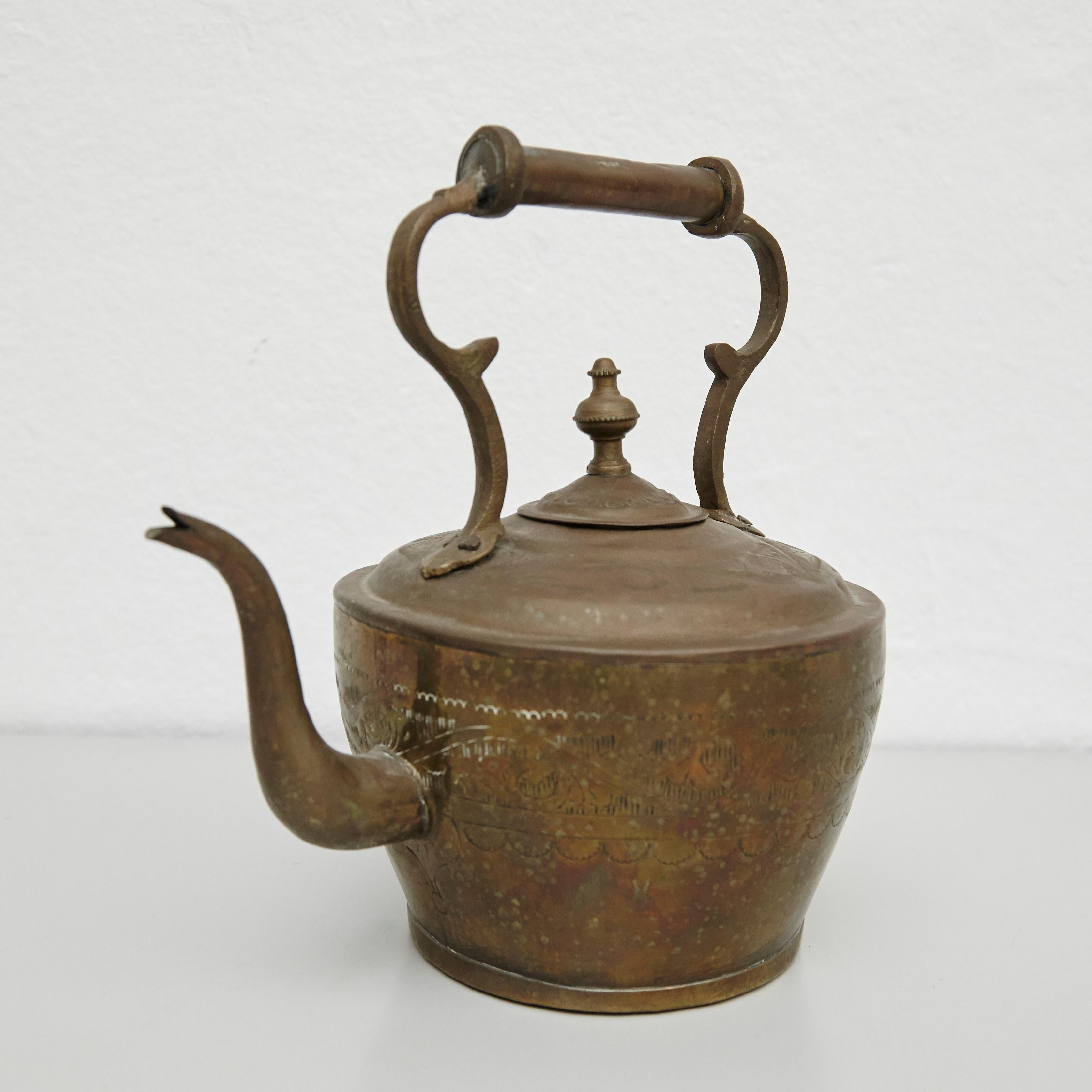 Early 20th Century French Country Brass Teapot 8