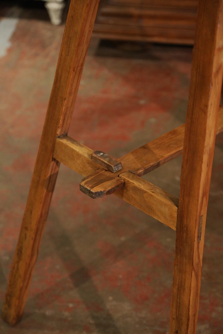 Early 20th Century French Country Carved Pine Library Step Ladder at ...