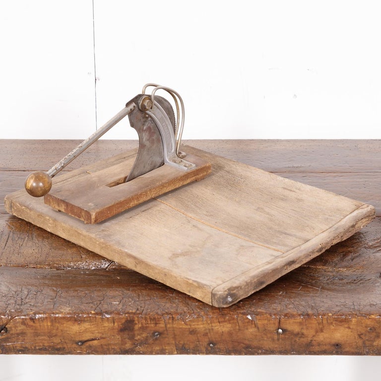 Early 20th Century French Country Guillotine Style Bread Cutter with