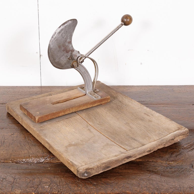 Early 20th Century French Country Guillotine Style Bread Cutter with
