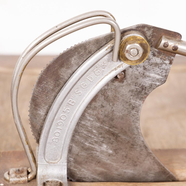 Early 20th Century French Country Guillotine Style Bread Cutter with
