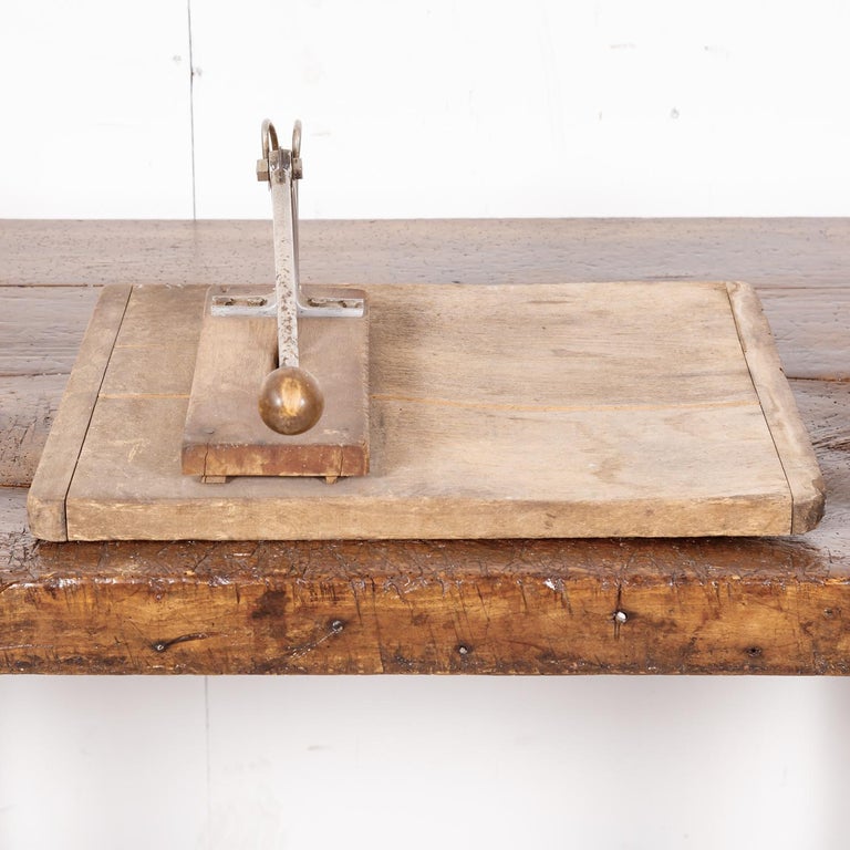 Early 20th Century French Country Guillotine Style Bread Cutter with