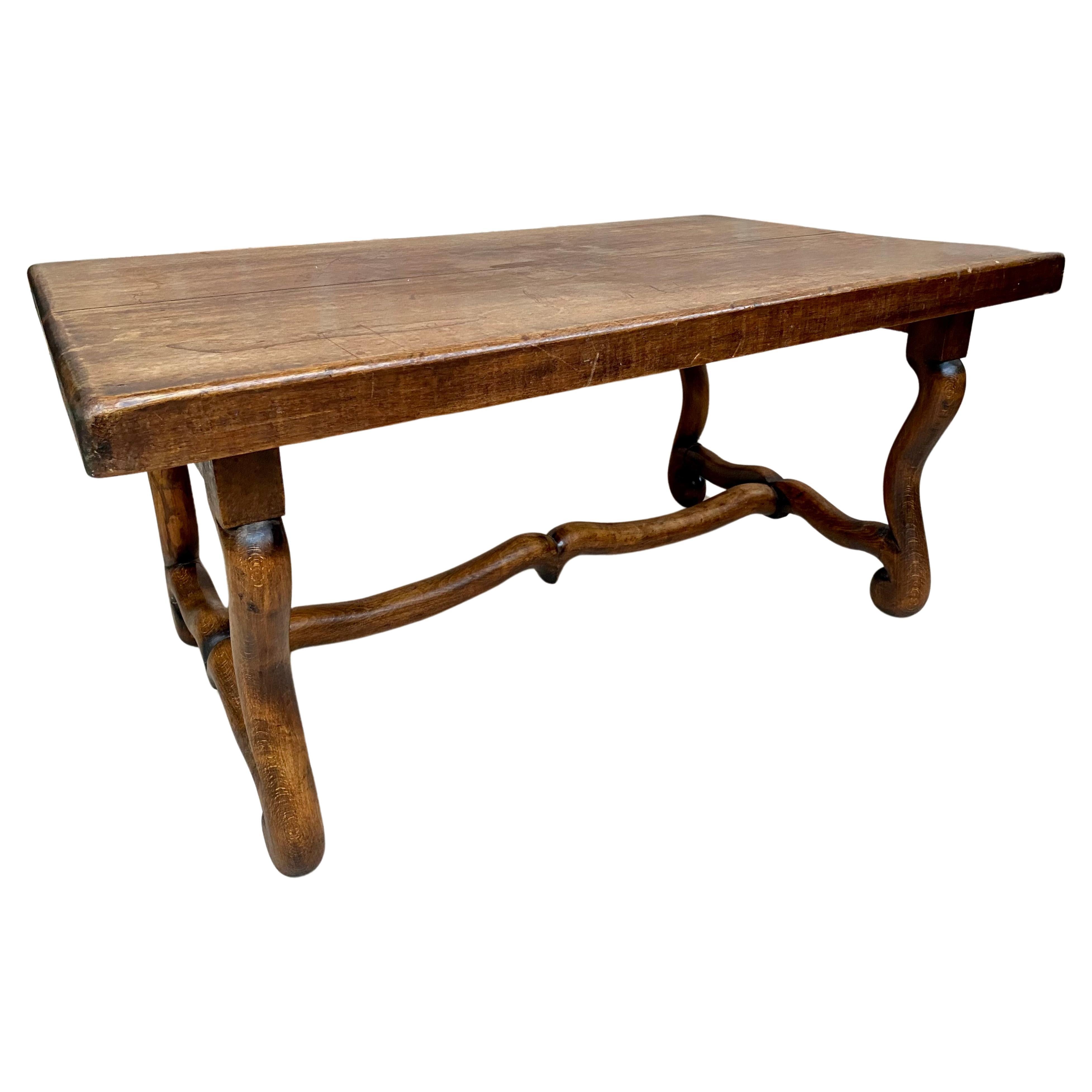 Early 20th Century French Country Oak Side Table, 1940s For Sale