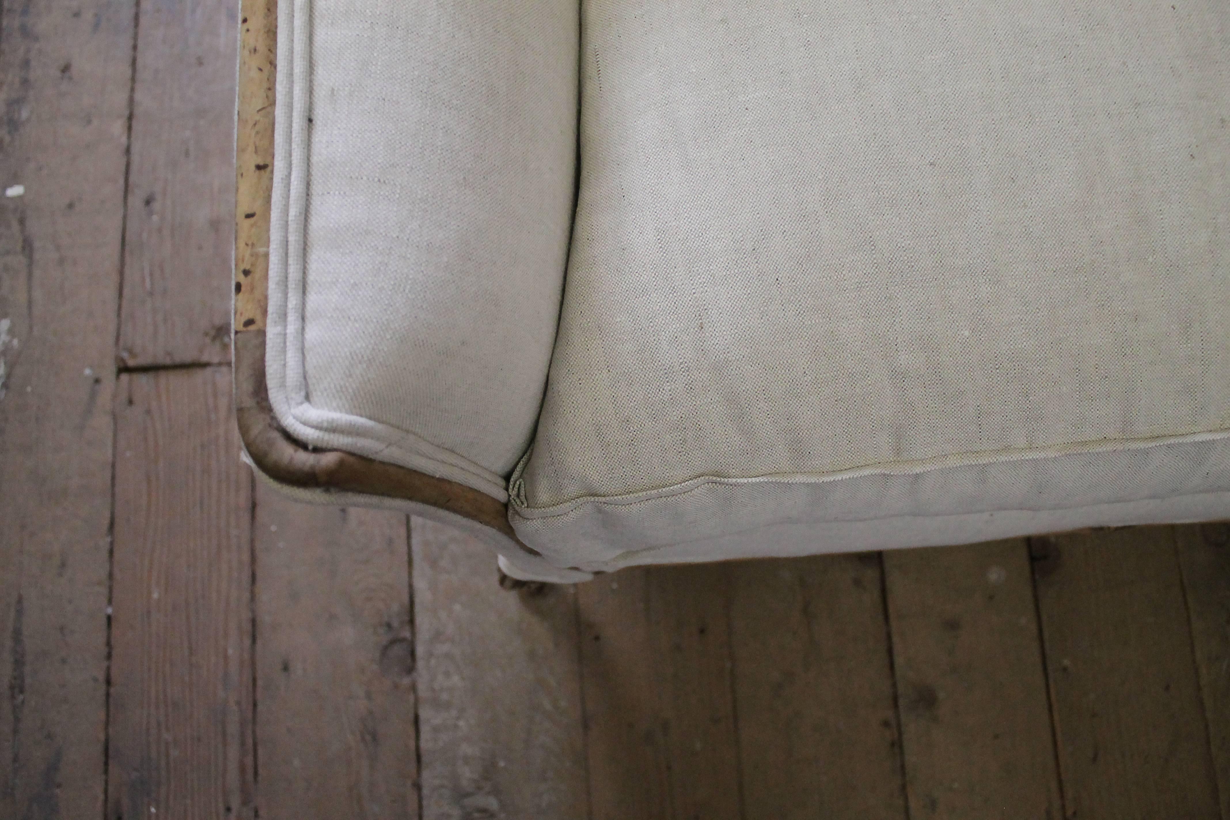 Early 20th Century French Country Style Belgian Linen Upholstered Sofa 6