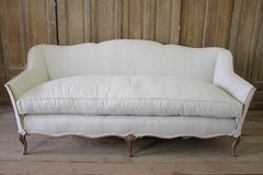 Early 20th Century French Country Style Belgian Linen Upholstered Sofa