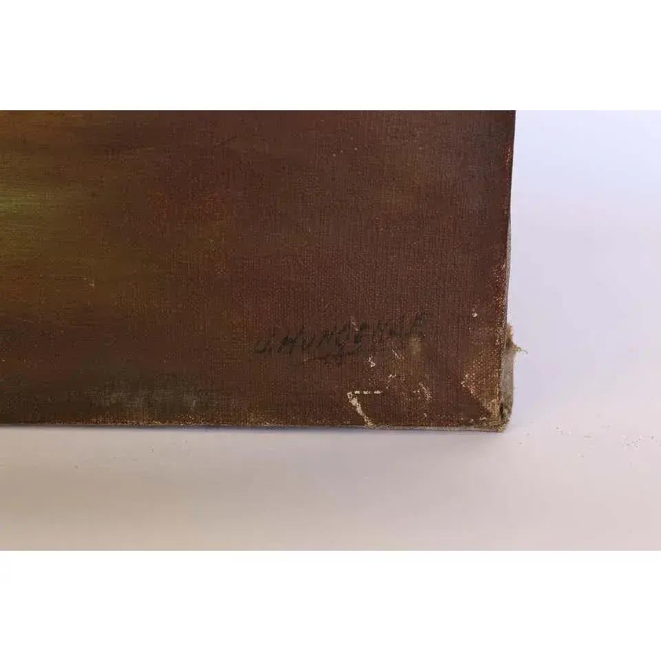 Frühe 20. Jahrhundert Französisch K�ühe Landschaft Öl auf Leinwand Gemälde von J. Hongenae im Zustand „Gut“ im Angebot in Burton, TX
