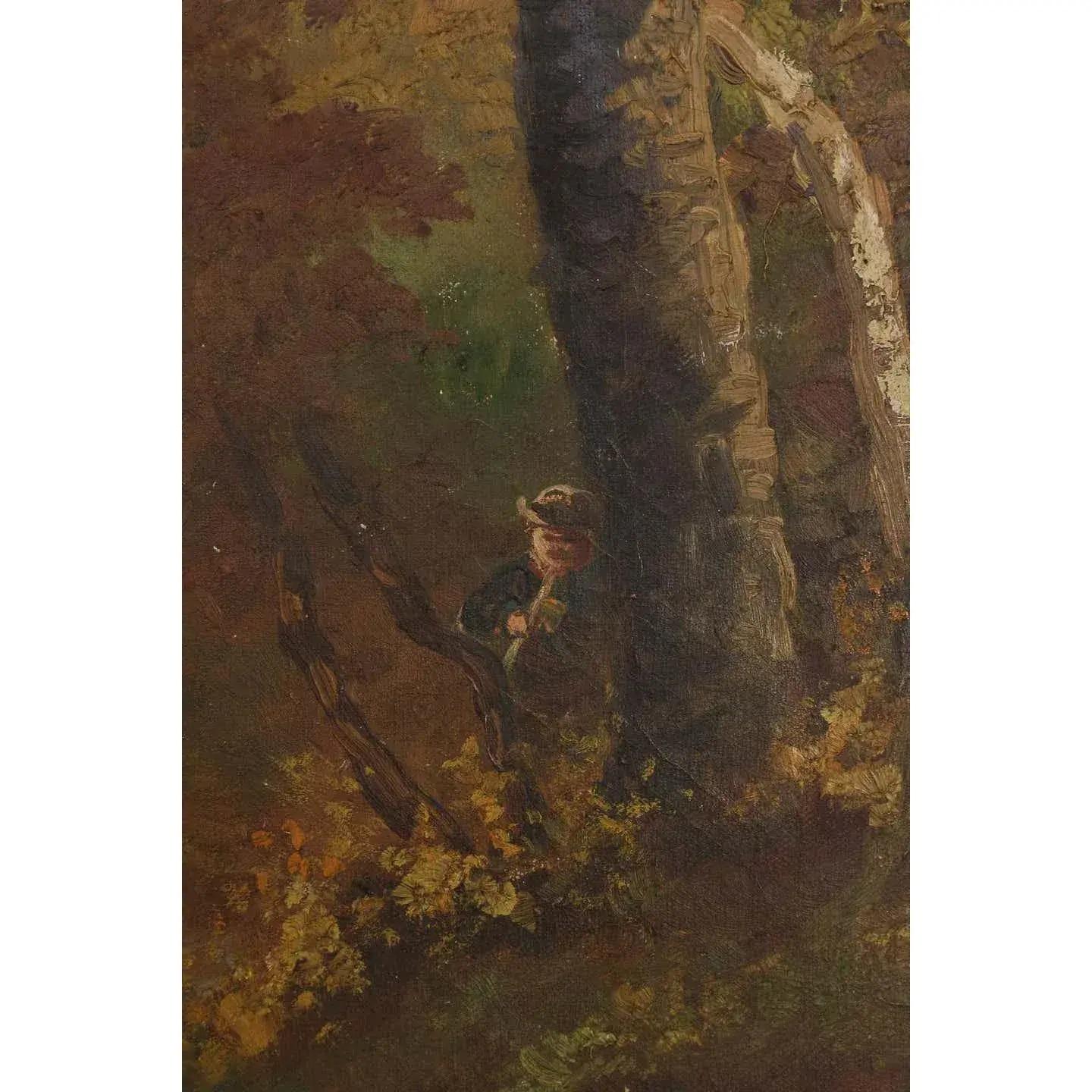 Frühe 20. Jahrhundert Französisch Kühe Landschaft Öl auf Leinwand Gemälde von J. Hongenae im Angebot 2