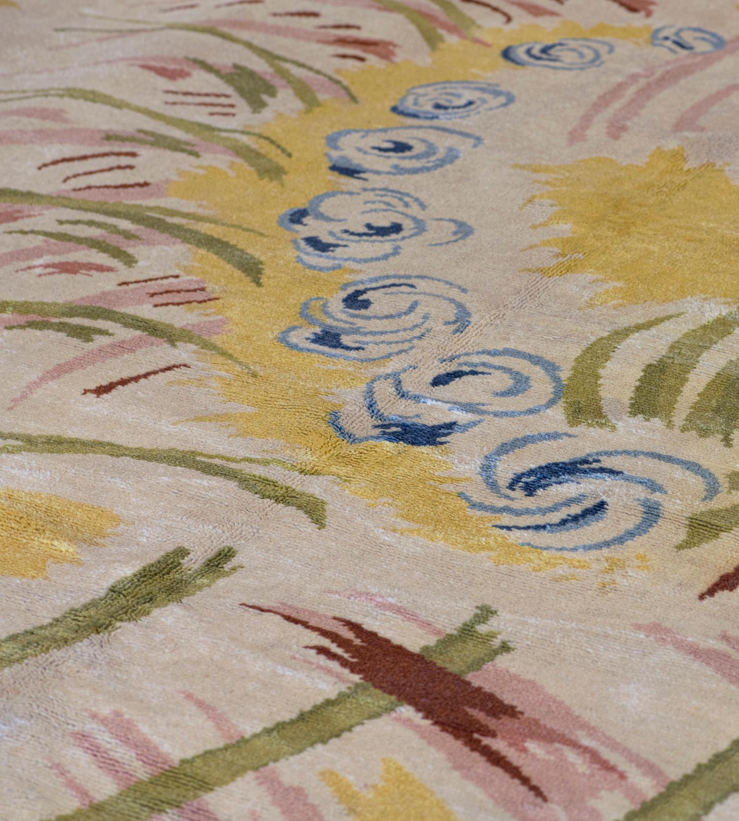Early 20th Century Hand-Woven French Deco Wool Rug 1