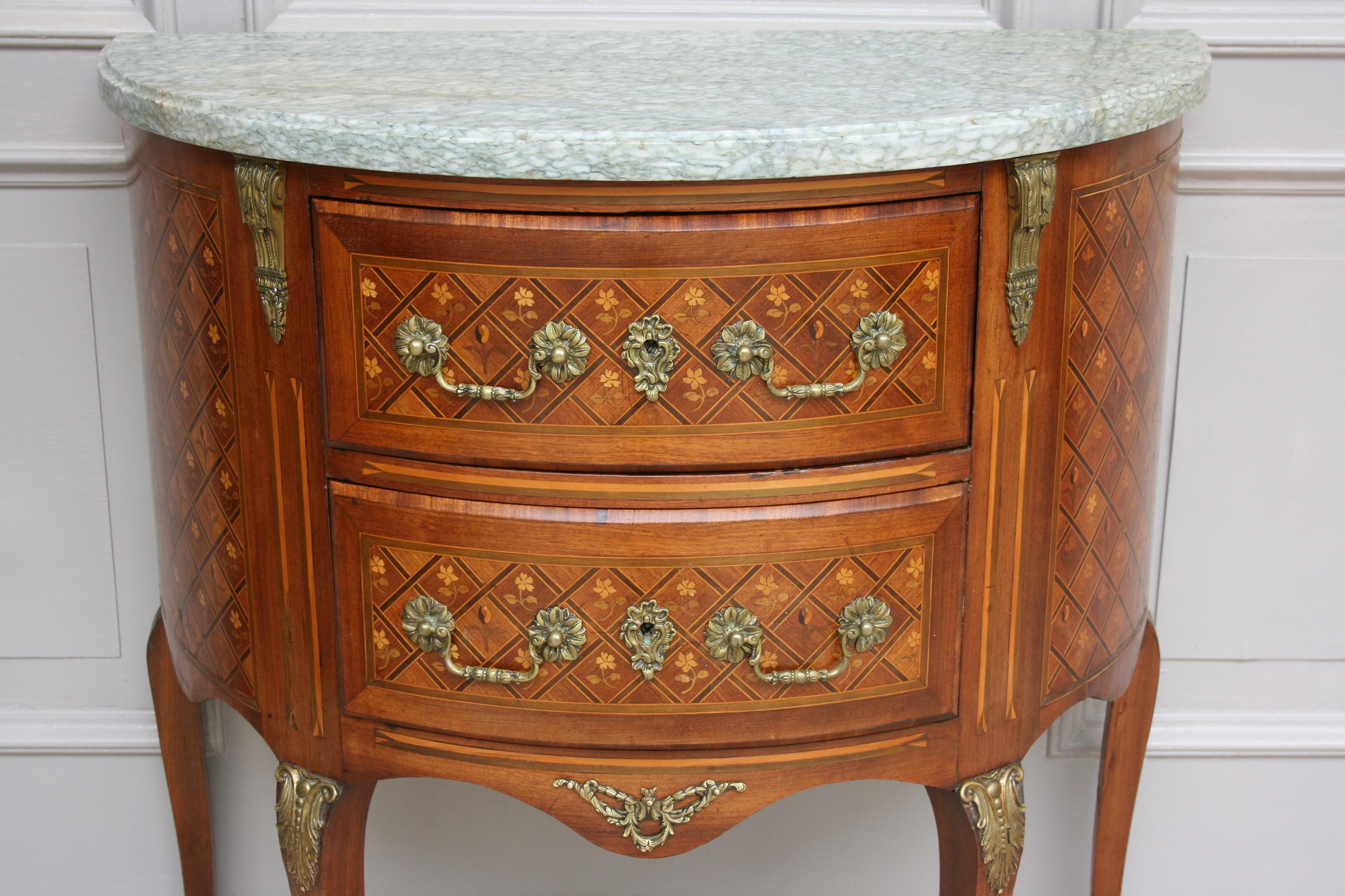 Early 20th Century French Demilune Chest of Drawers, Louis XV Style 5