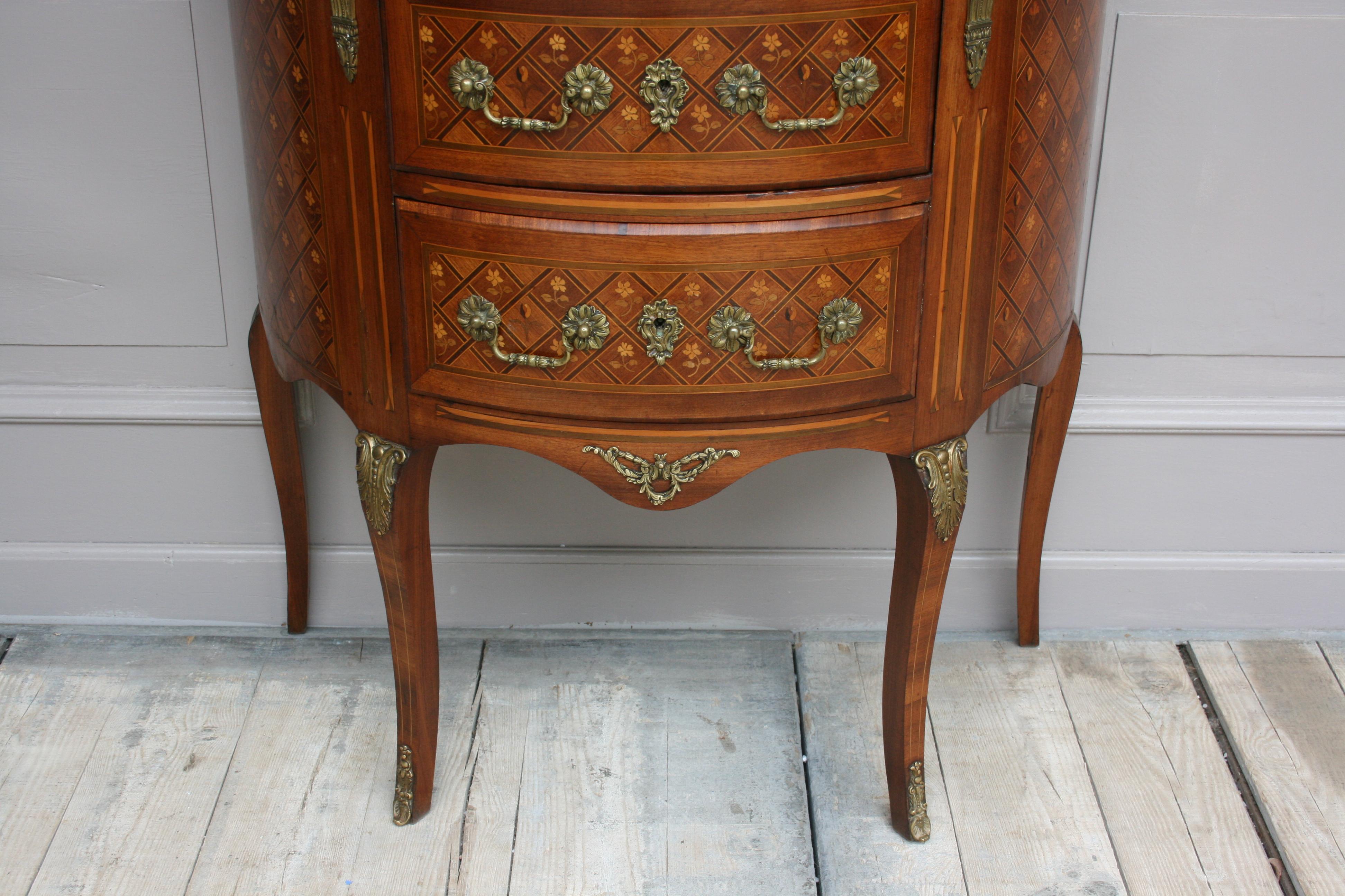 Early 20th Century French Demilune Chest of Drawers, Louis XV Style 6