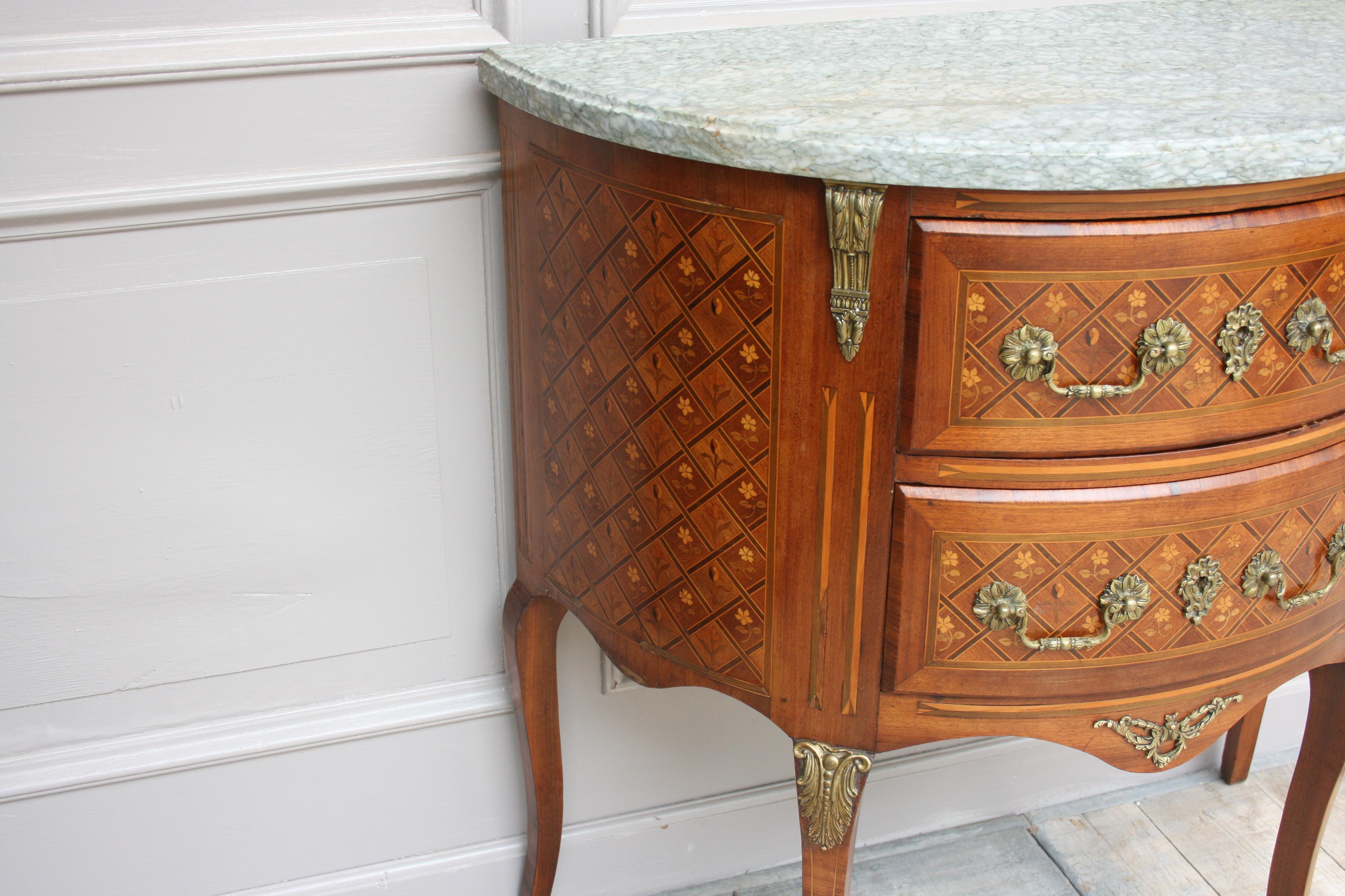 Early 20th Century French Demilune Chest of Drawers, Louis XV Style 8