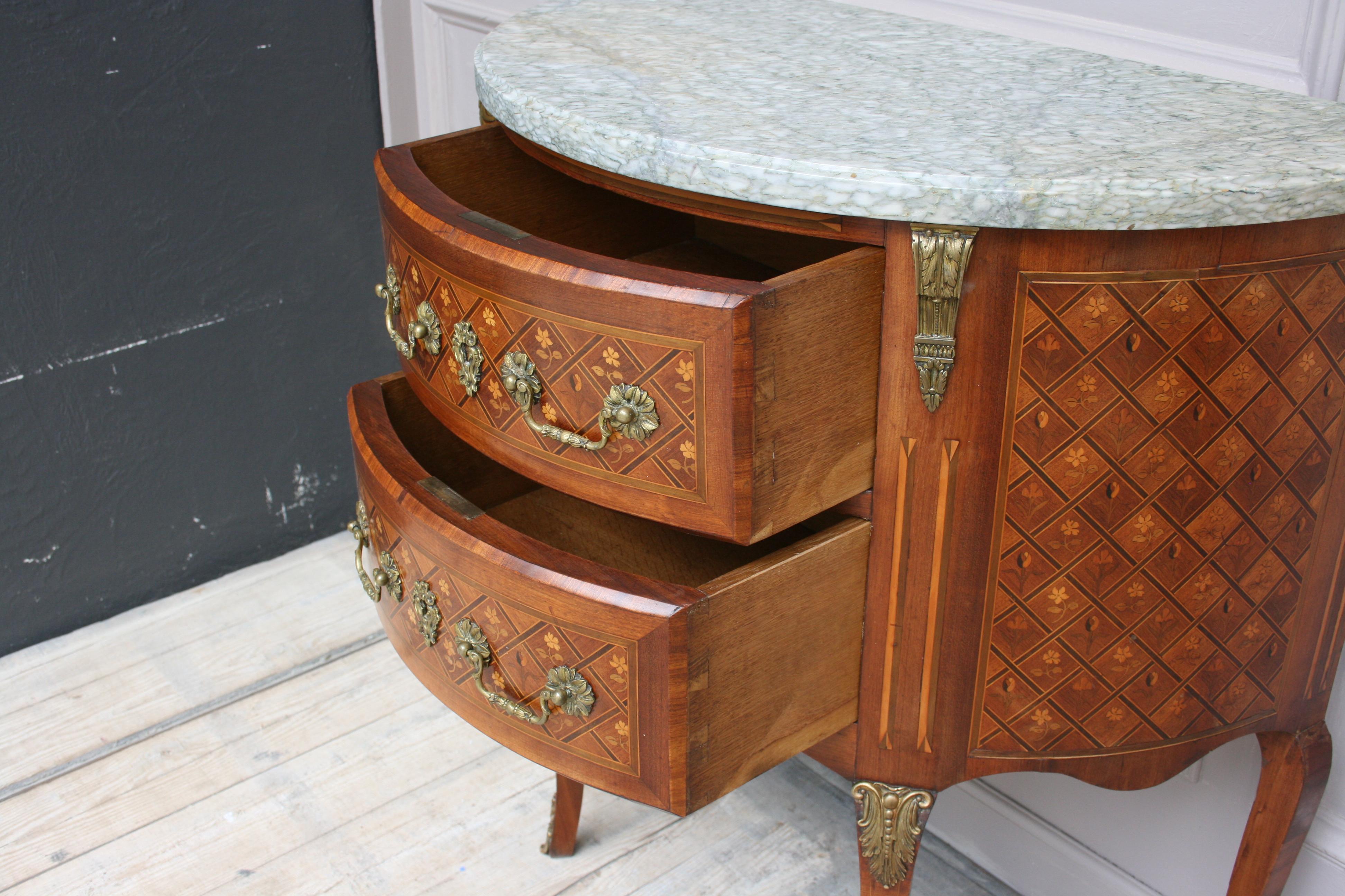 Early 20th Century French Demilune Chest of Drawers, Louis XV Style 11