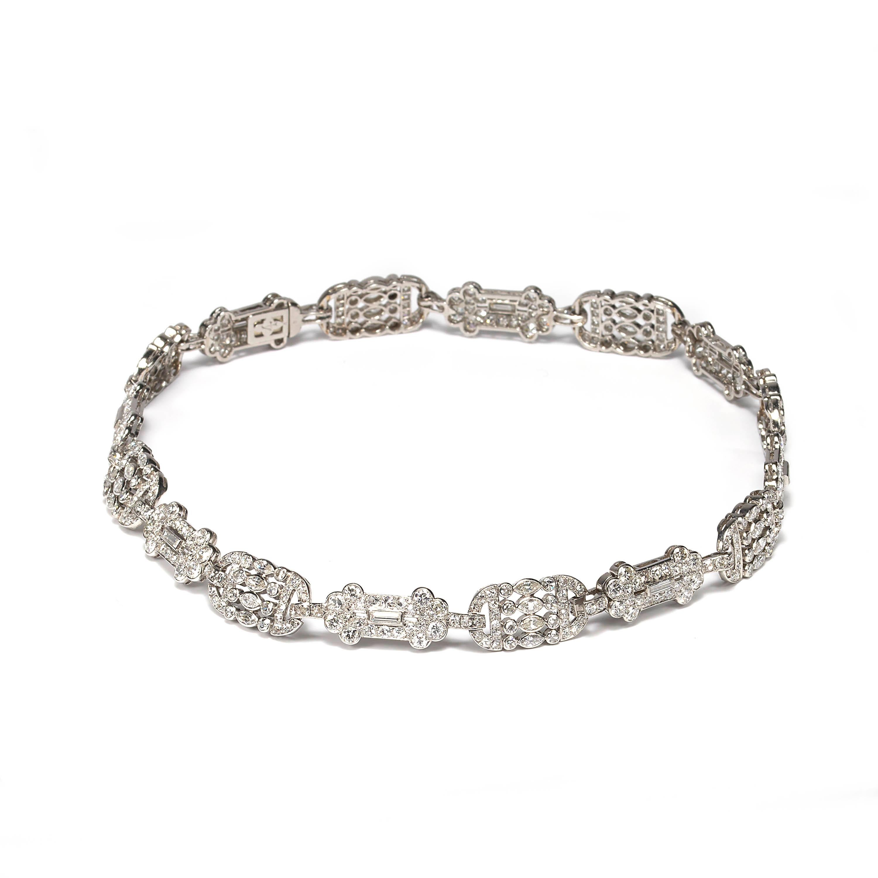 Belle Époque Early 20th Century French Diamond Necklace or Bracelets For Sale