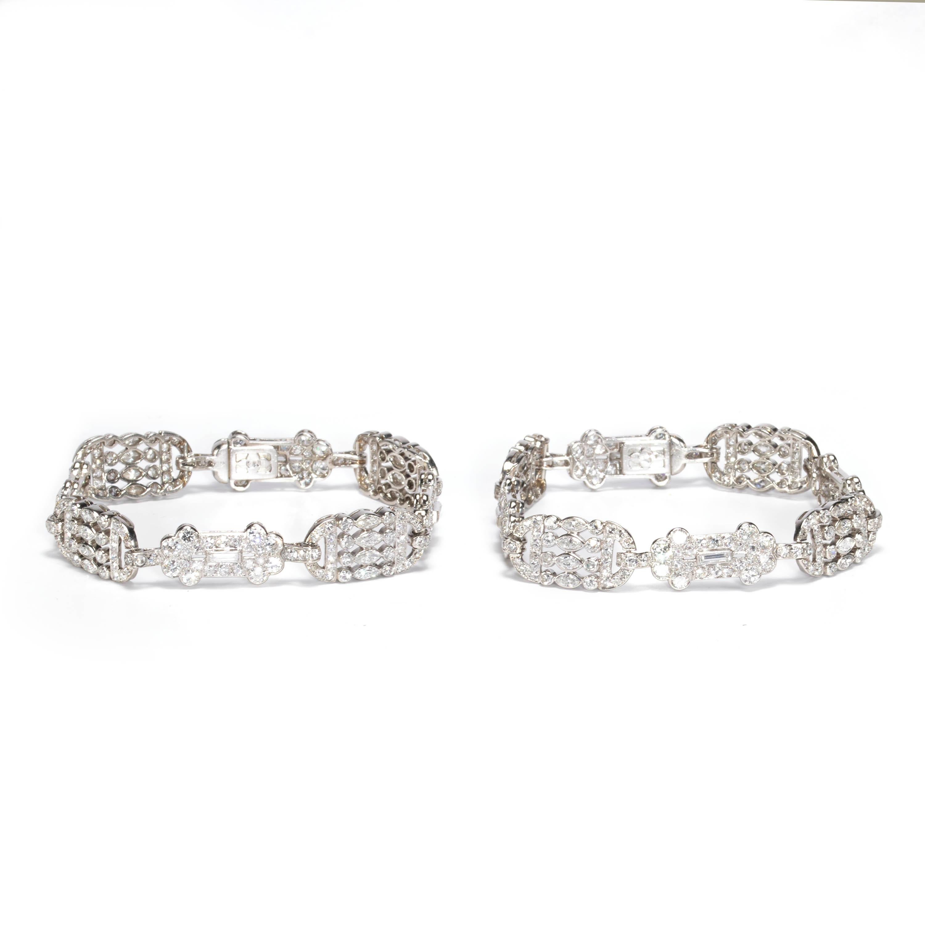 Marquise Cut Early 20th Century French Diamond Necklace or Bracelets For Sale