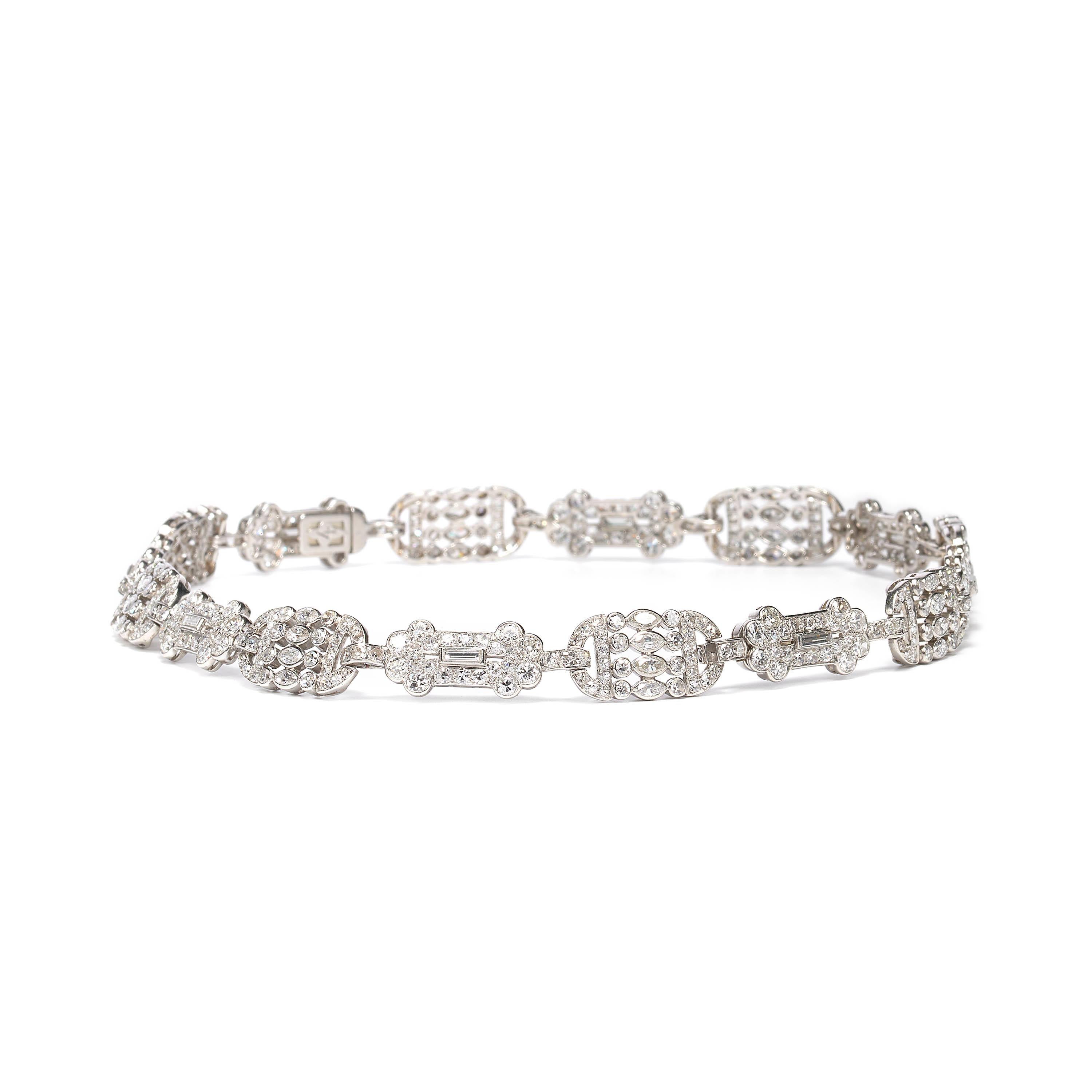 Early 20th Century French Diamond Necklace or Bracelets In Good Condition For Sale In London, GB