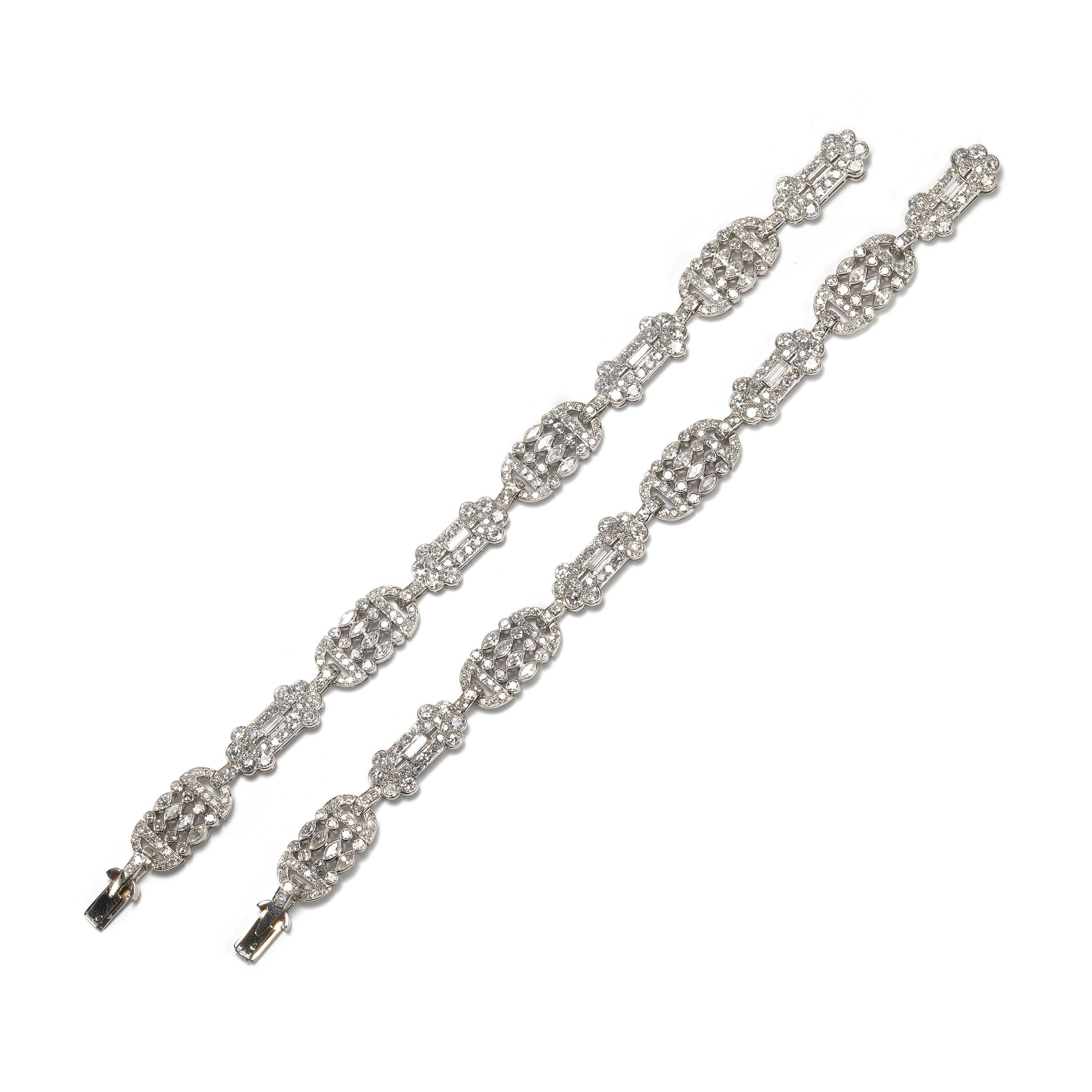 Französische Diamant-Halskette oder Armbänder des frühen 20. Jahrhunderts Damen im Angebot