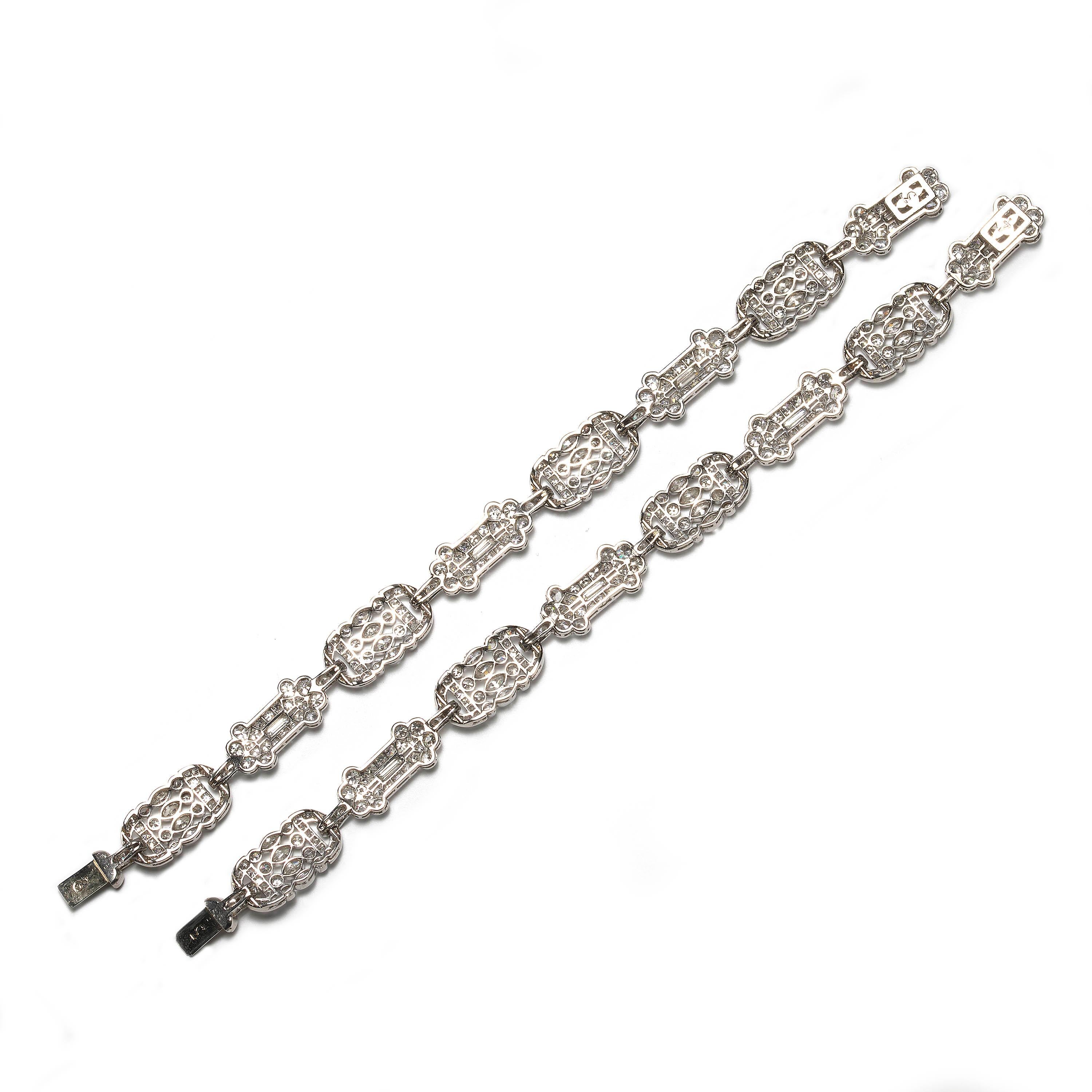 Französische Diamant-Halskette oder Armbänder des frühen 20. Jahrhunderts im Angebot 1
