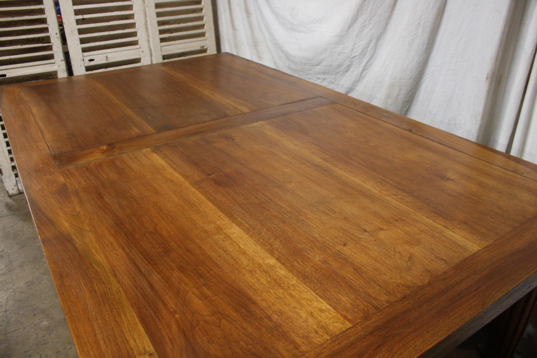 Walnut Early 20th Century French Dining Room Table Signed
