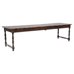 Antique Early 20th Century French Dining Table with Baluster Legs