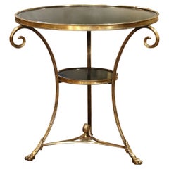 Early 20th Century French Directoire Brass and Bronze Two-Tier Guéridon Table