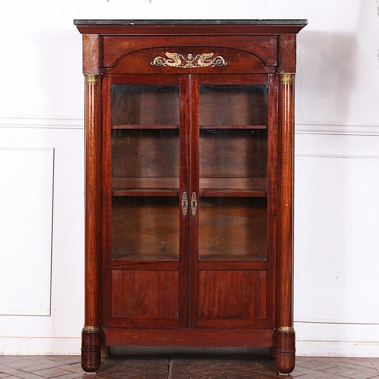 Early 20th century French Empire bookcase with Classical Gilt Mounts