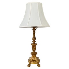 Early 20th Century French Empire Gilt Gesso Lamp