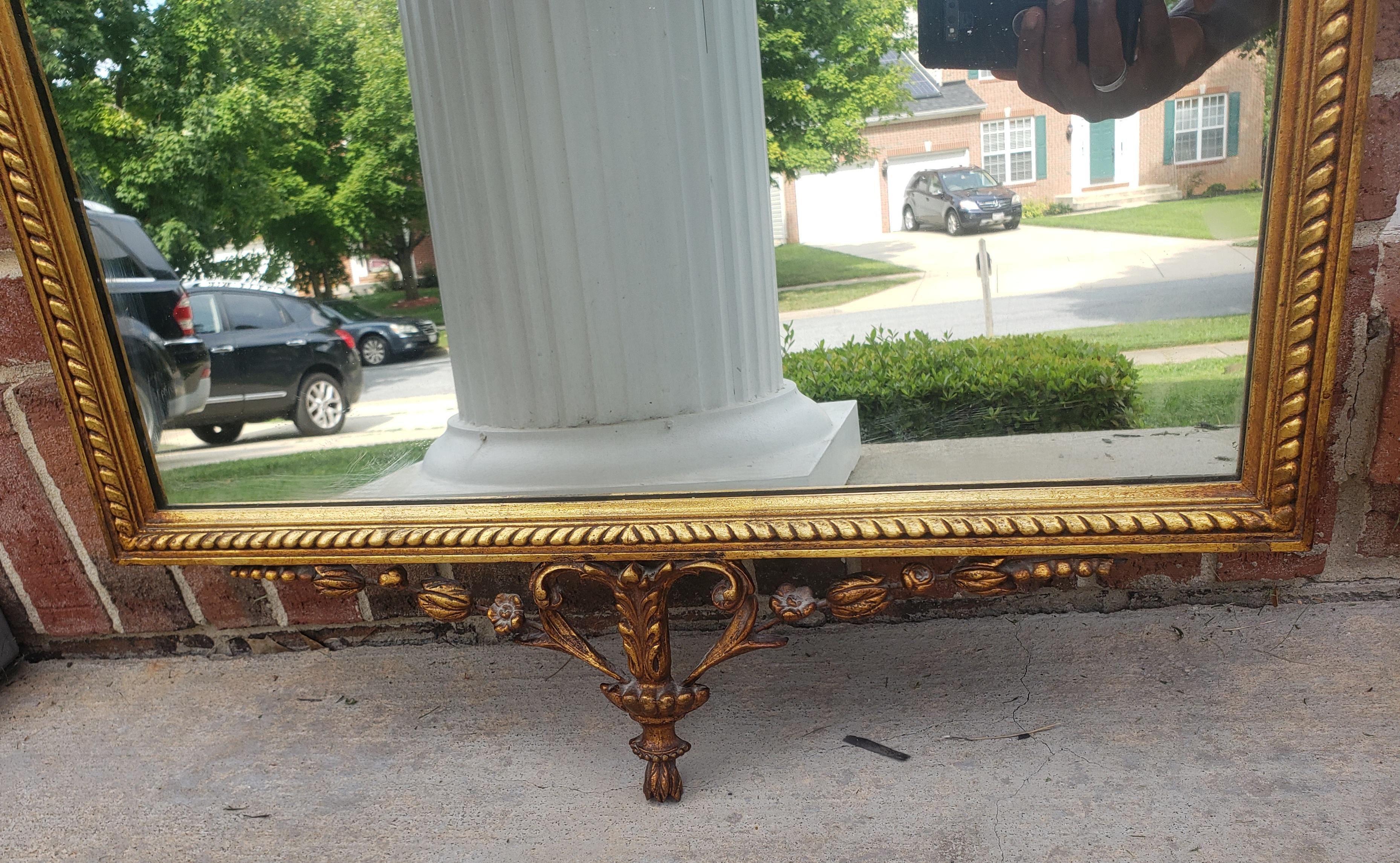 Unknown Early 20th Century French Empire Giltwood Frame Ornate Wall Mirror For Sale