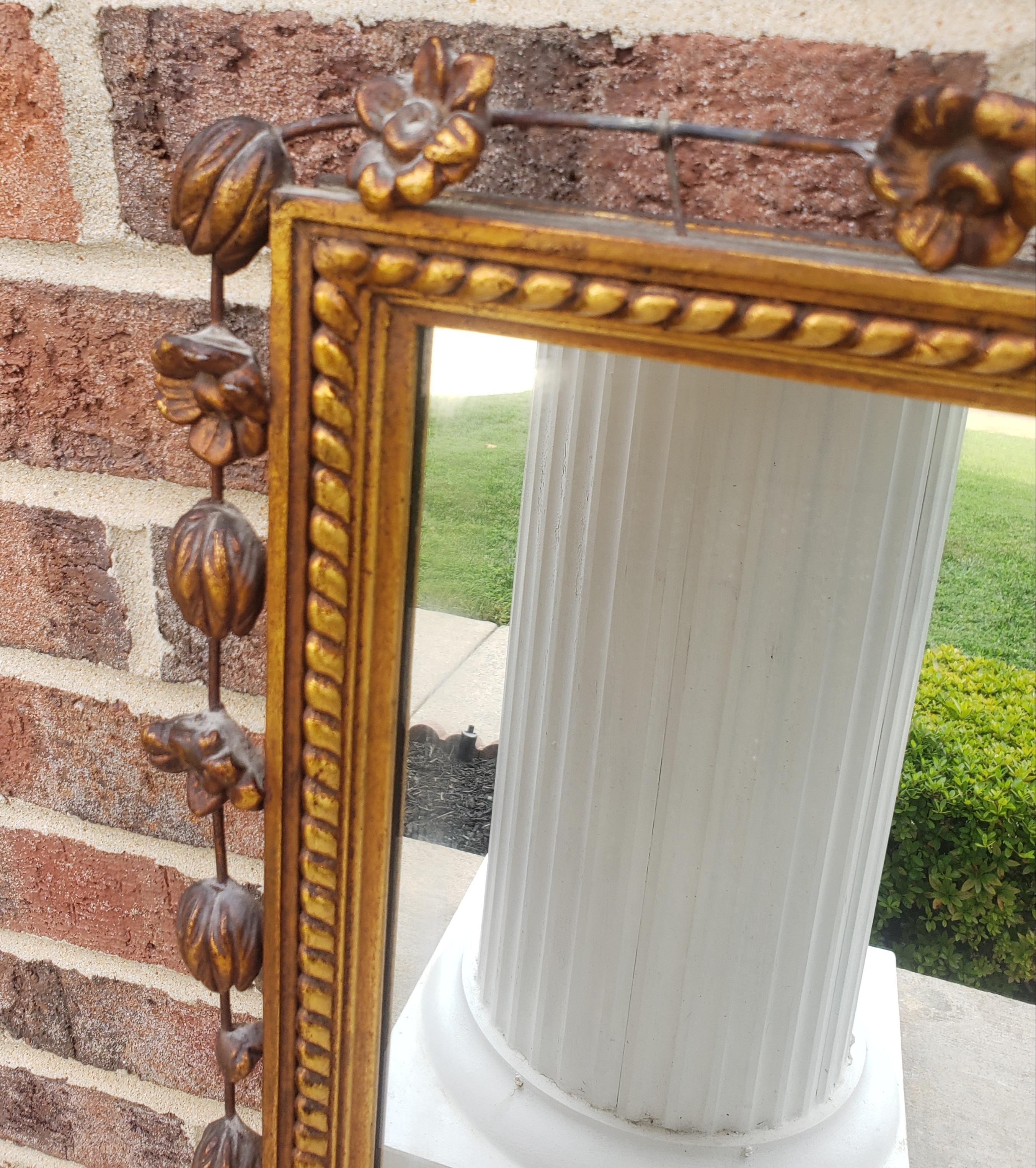 Early 20th Century French Empire Giltwood Frame Ornate Wall Mirror In Good Condition For Sale In Germantown, MD