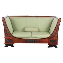 Frühes 20. Jahrhundert Französisch Empire Mahagoni Daybed Sofa