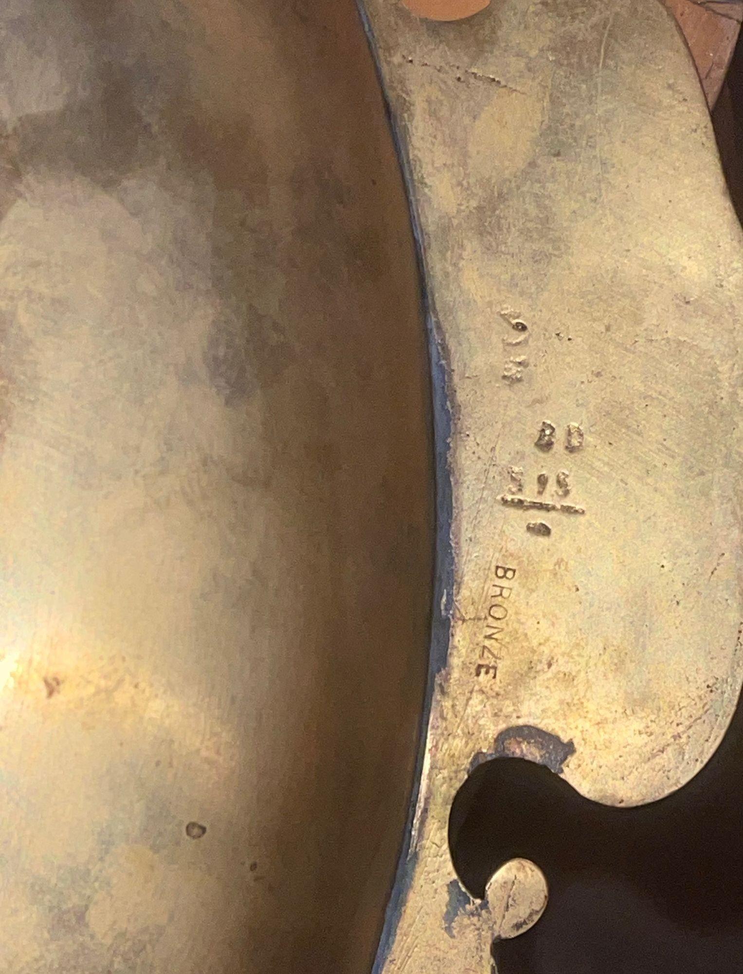 Tazza con piedistallo in bronzo stile Impero dei primi del Novecento - Firmata E. Picault in vendita 1