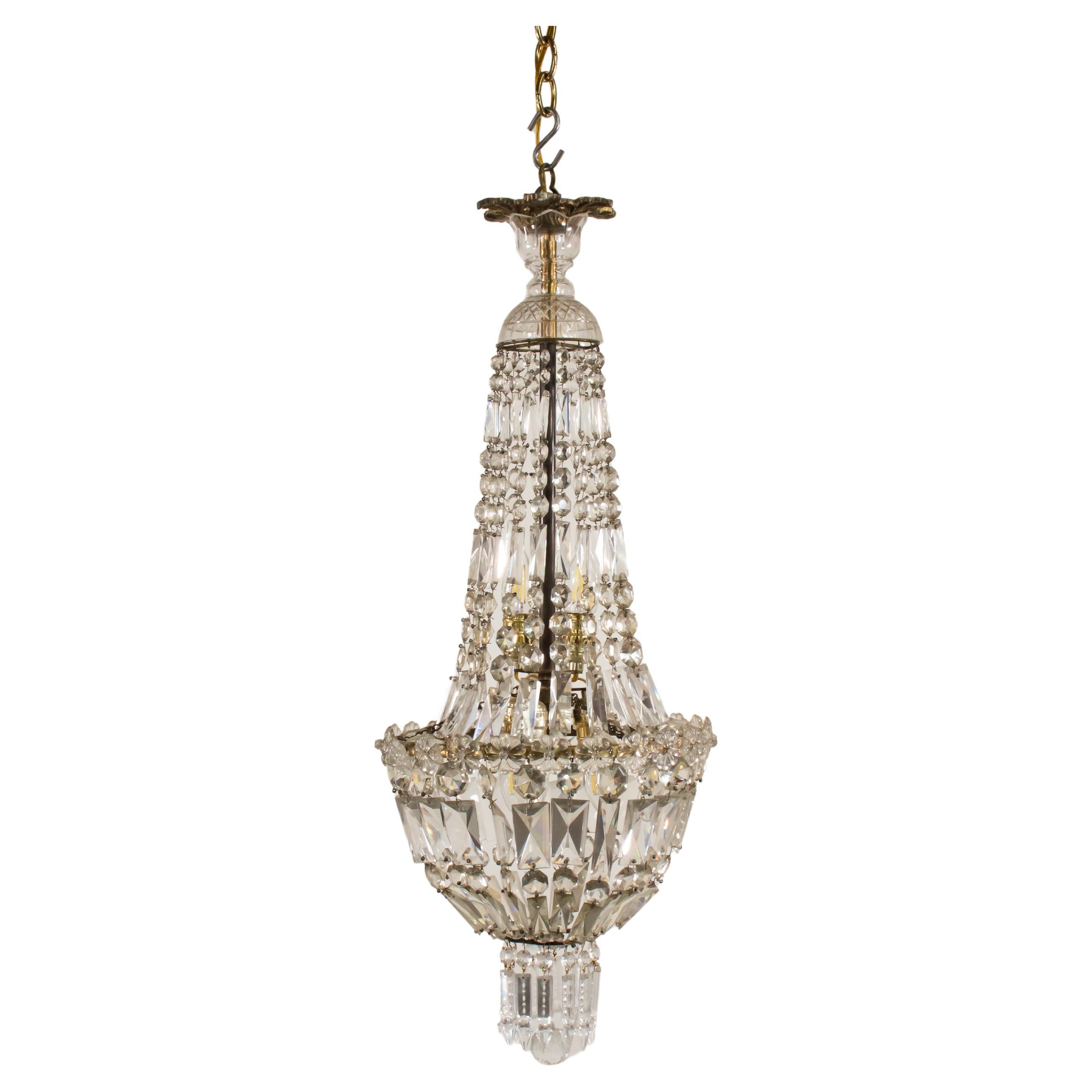 Early 20th Century French Empire Style Crystal Chandelier For Sale