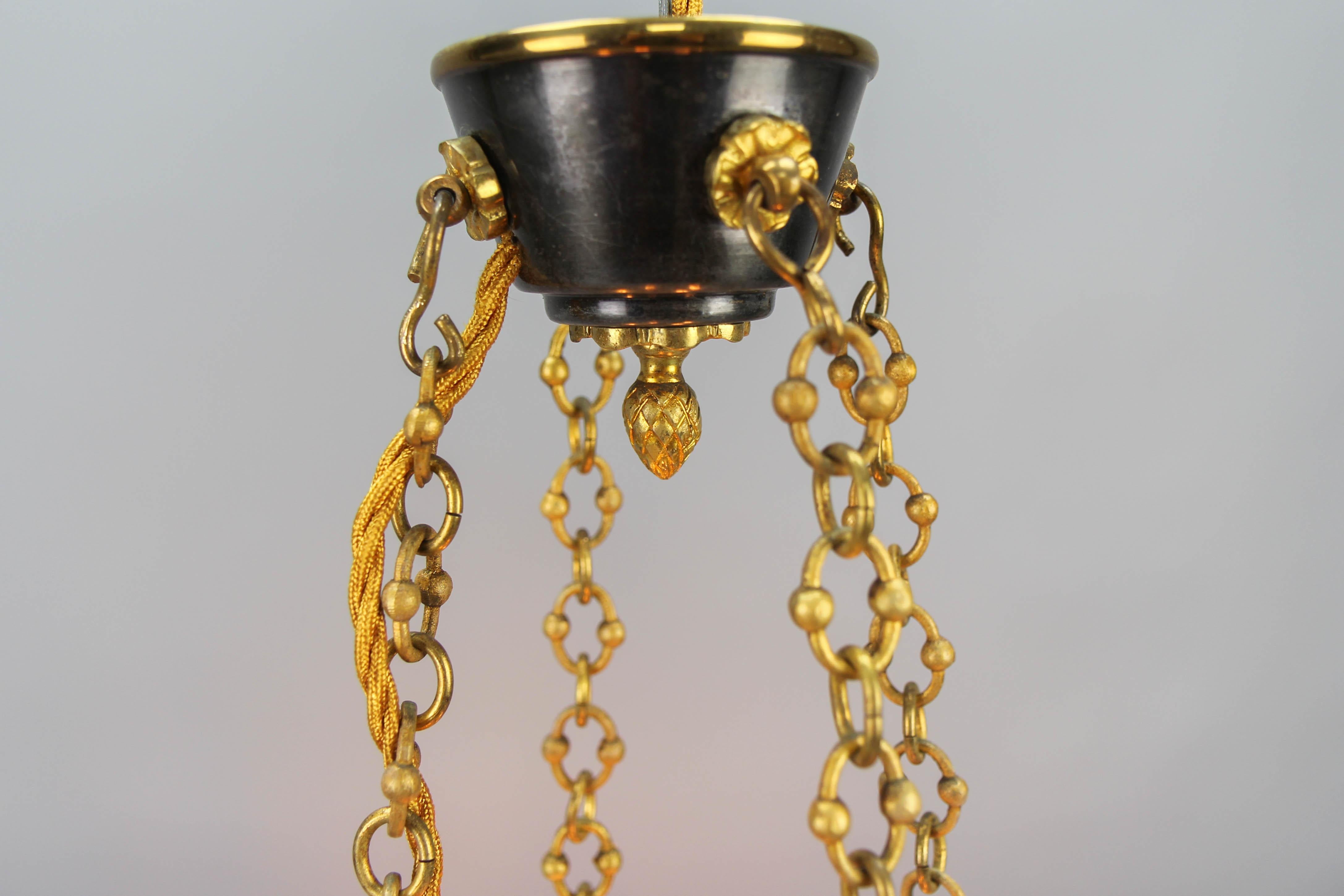 Early 20th Century French Empire Style Gilt Bronze Four-Light Chandelier 3