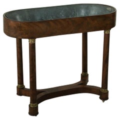 Early 20th Century French Empire Style Mahogany Planter Jardiniere Vitrine Table