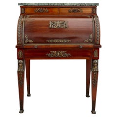 Early 20th Century French Empire Style Roll-Top Desk