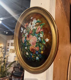 Anfang des 20. Jahrhunderts Französisch Emaille Wandtafel Floral Decor Signiert Camille Fauré