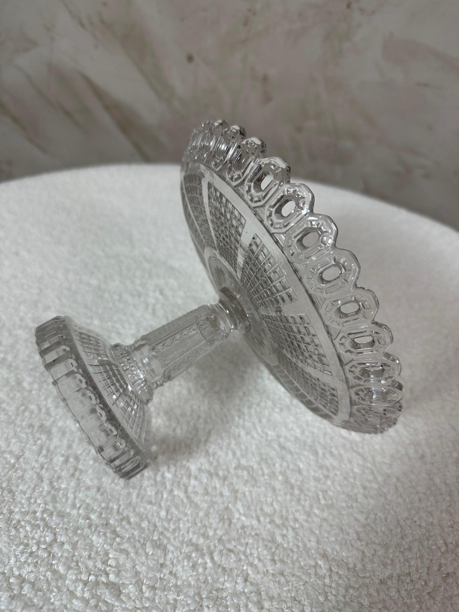 Frühes 20. Jahrhundert Französisch graviert Glas Sockel Schale, 1900s im Angebot 5