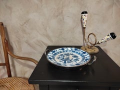 Early 20th Century French Faience and Metal Dish Warmer