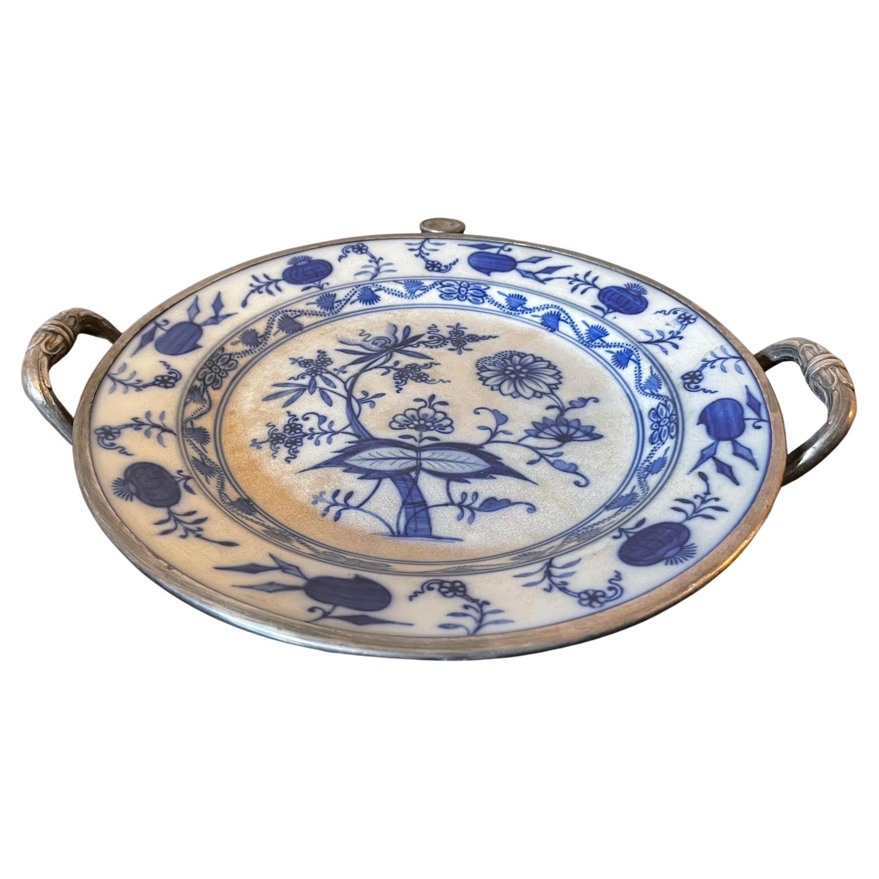 Early 20th Century French Faience and Metal Dish Warmer