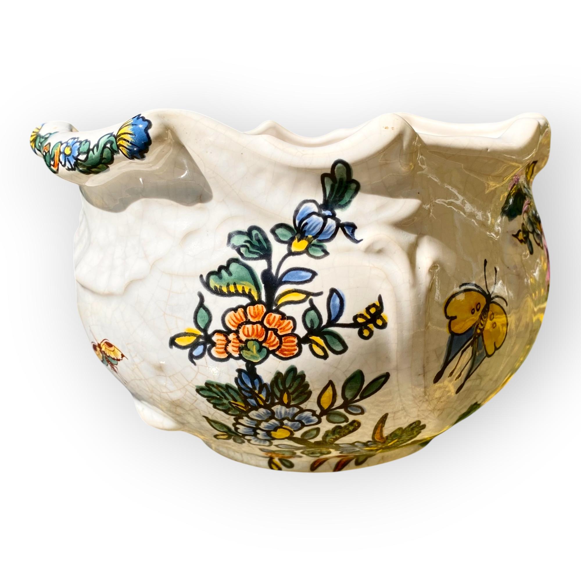 Art nouveau Cache pot en faïence française du début du 20ème siècle en vente