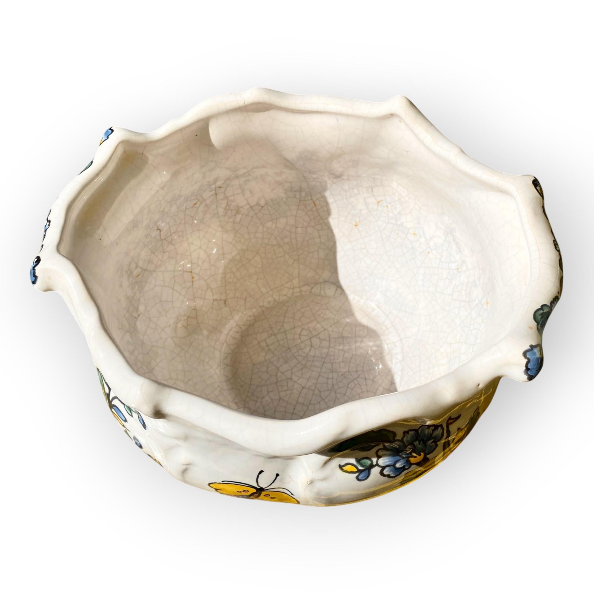 Faïence Cache pot en faïence française du début du 20ème siècle en vente